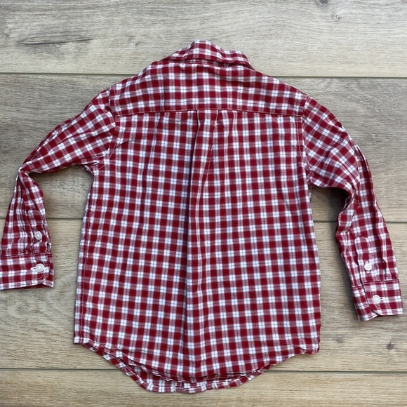 Janie and Jack Plaid Poplin Long Sleeve Button Down Dress Shirt Boys Christmas - Picture 7 of 11
